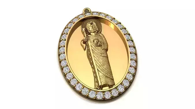 St Jude Pendant Saint Jude Jewelry STL 3DM San Judas Necklace