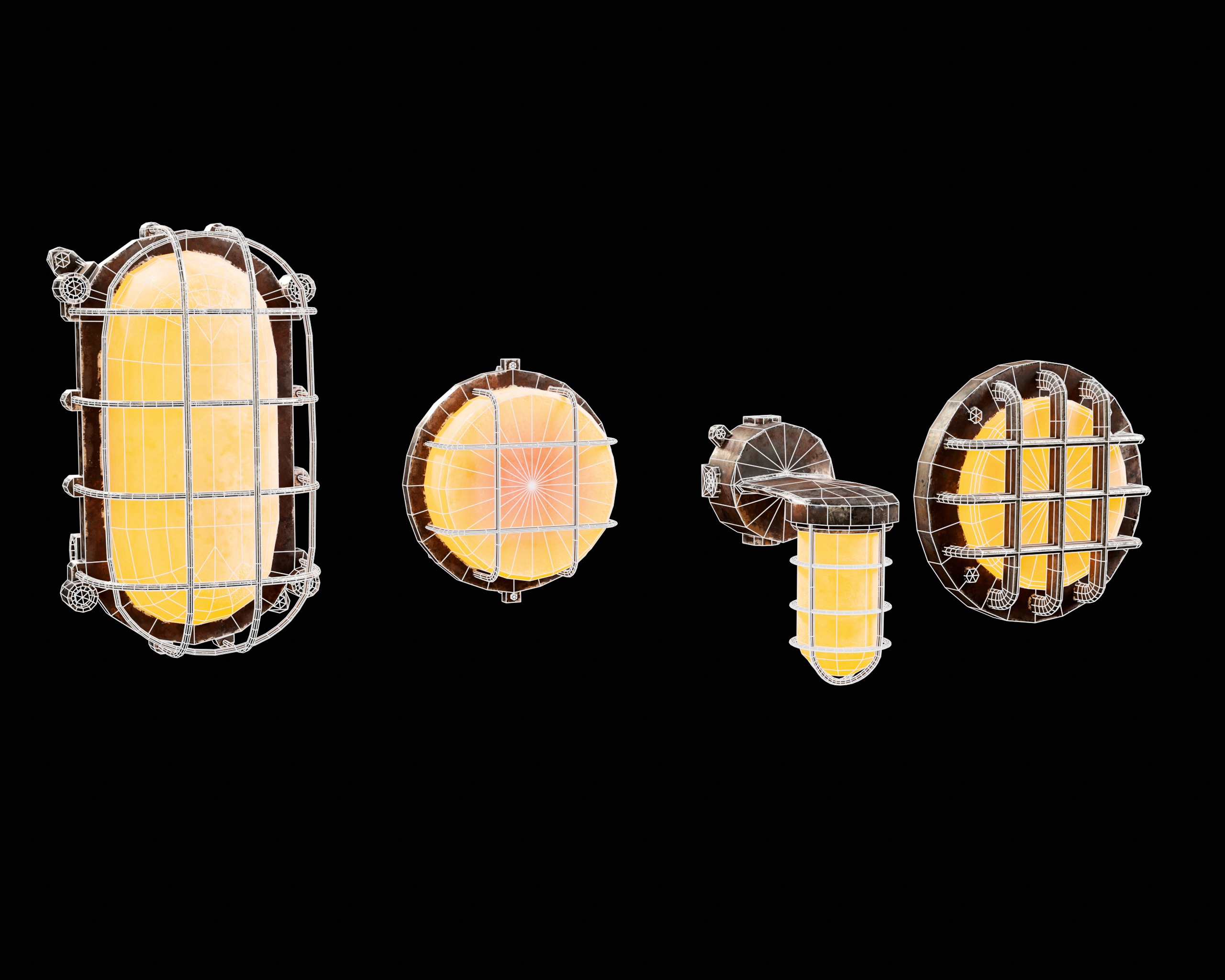 Sci-Fi Light Fixture Pack 3D Model Collection_9