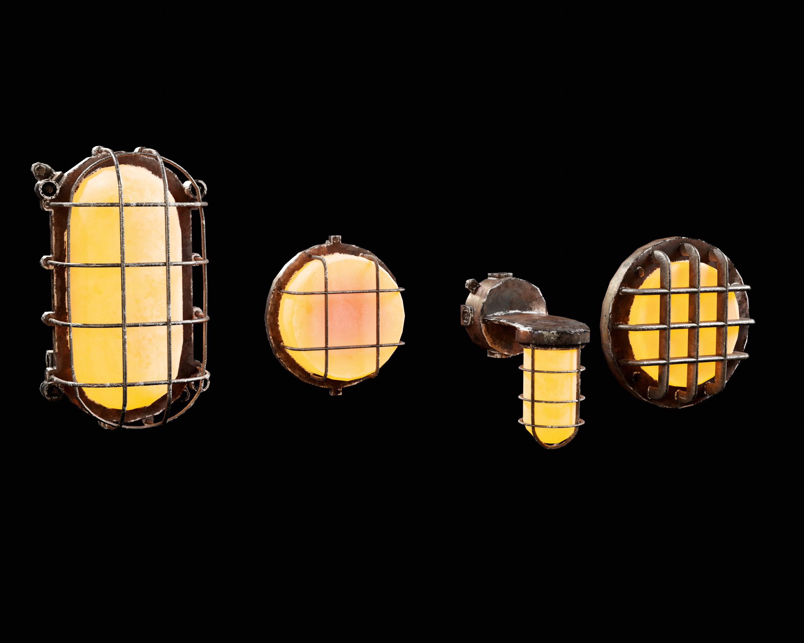 Sci-Fi Light Fixture Pack 3D Model Collection_8