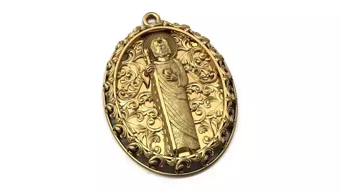 St Jude Pendant Saint Jude Jewelry STL 3DM San Judas Necklace