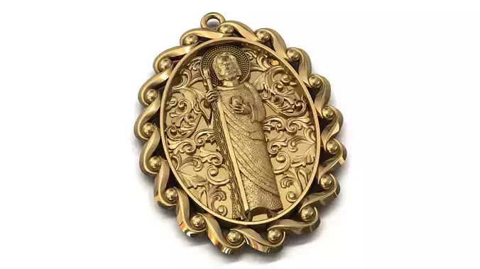 St Jude Pendant Saint Jude Jewelry STL 3DM San Judas Necklace