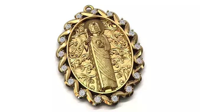 St Jude Pendant Saint Jude Jewelry STL 3DM San Judas Necklace