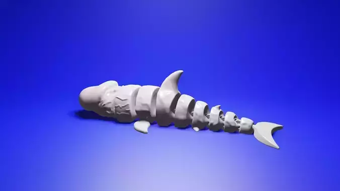Articulated Penis Shark 3D Model  Hilarious Movable Shark Toy  3D print model