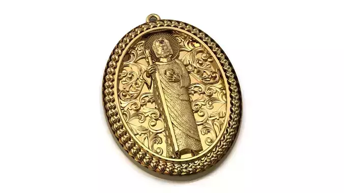 St Jude Pendant Saint Jude Jewelry STL 3DM San Judas Necklace 3D print model
