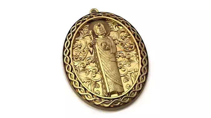 St Jude Pendant Saint Jude Jewelry STL 3DM San Judas Necklace 3D print model
