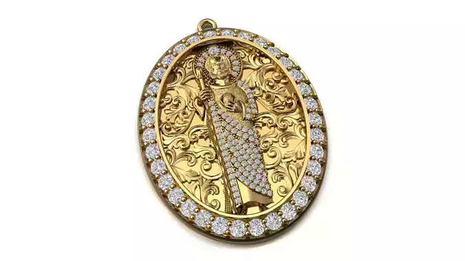 St Jude Pendant Saint Jude Jewelry STL 3DM San Judas Necklace 3D print model