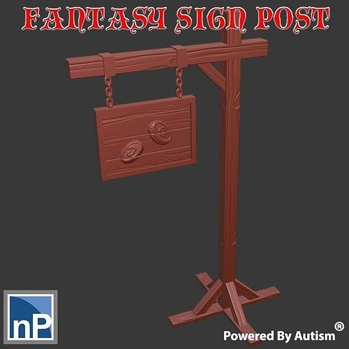 Fantasy Store Signpost Free 3D print model