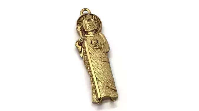 St Jude Pendant Saint Jude Jewelry STL 3DM San Judas Necklace 3D print model