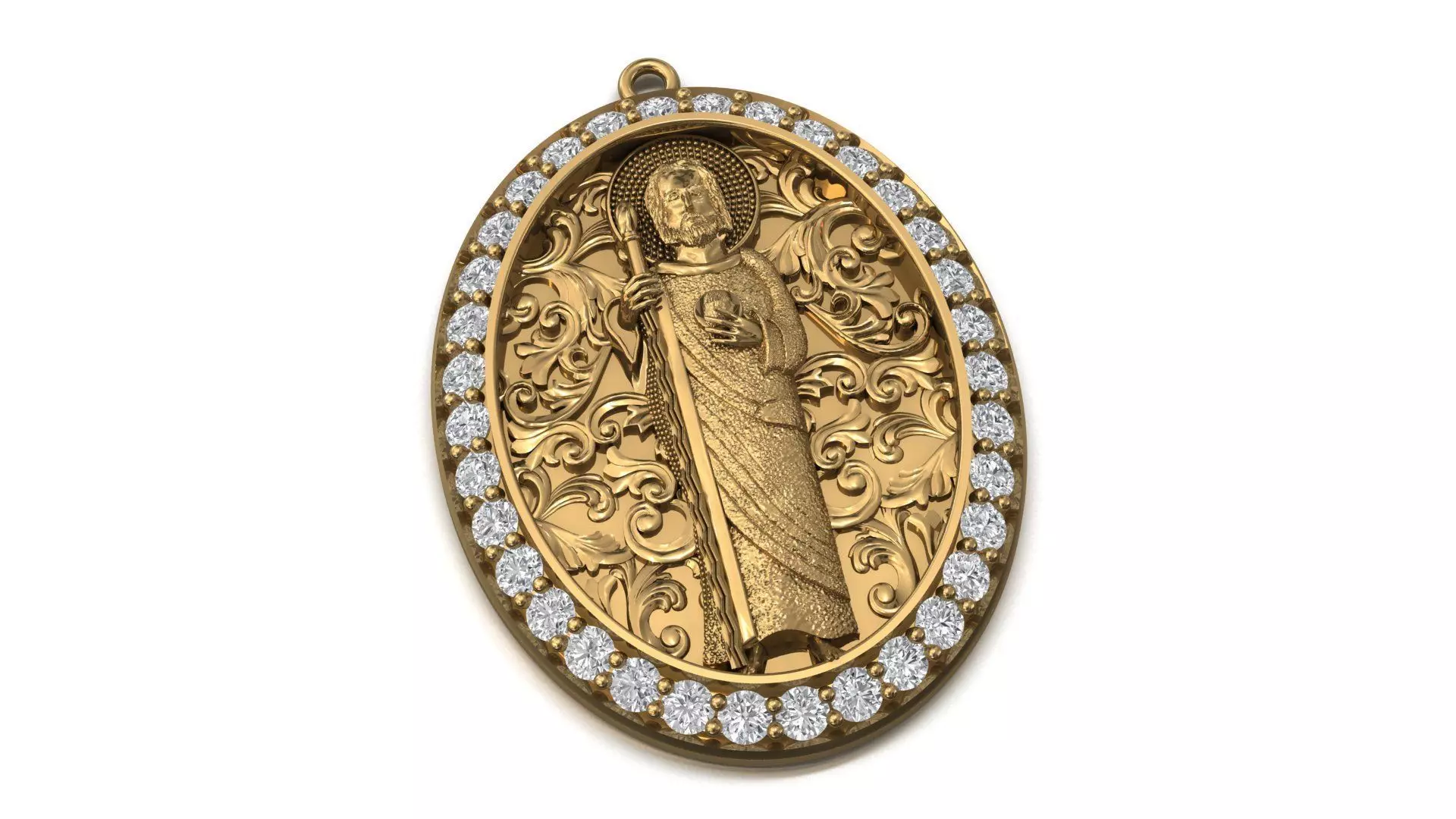 St Jude Pendant Saint Jude Jewelry STL 3DM San Judas Necklace 3D print model_0