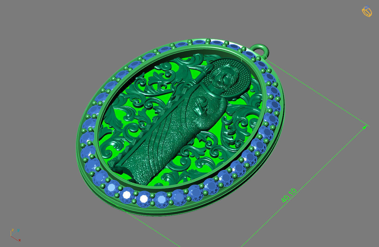 St Jude Pendant Saint Jude Jewelry STL 3DM San Judas Necklace 3D print model_3