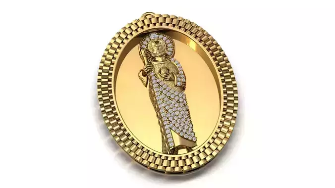 St Jude Pendant Saint Jude Jewelry STL 3DM San Judas Necklace 3D print model