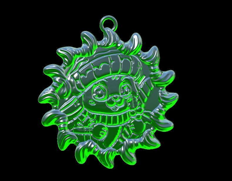 Cute Christmas Rabbit Pendant 3D print model_1
