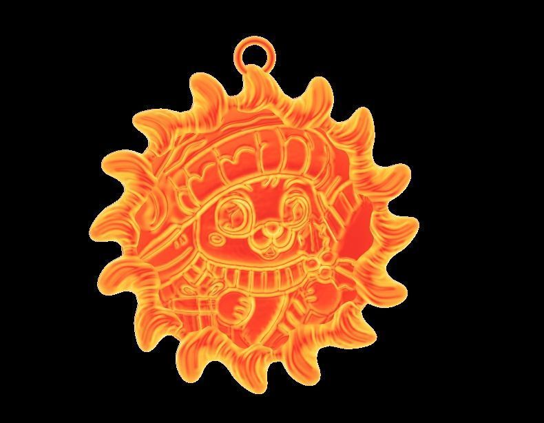 Cute Christmas Rabbit Pendant 3D print model_2