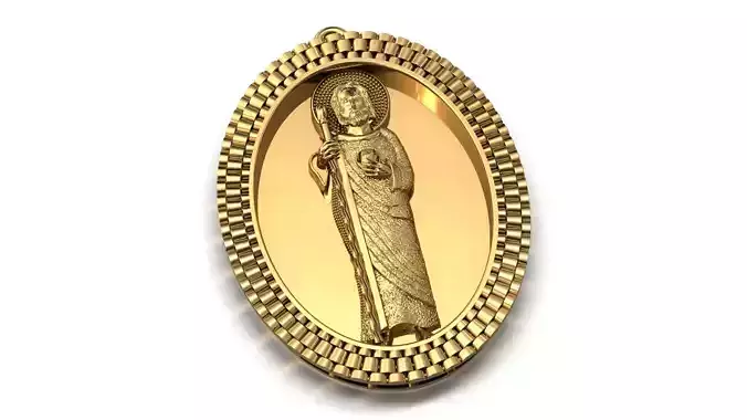 St Jude Pendant Saint Jude Jewelry STL 3DM San Judas Necklace 3D print model