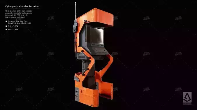 Cyberpunk ATM Modular Terminal Computer Low Poly 3D PBR UE5 Low-poly 3D model Cyberpunk ATM Modular Terminal Computer Low Poly 3D PBR UE5 Low-poly 3D model