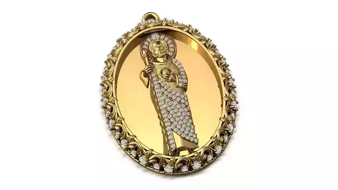 St Jude Pendant Saint Jude Jewelry STL 3DM San Judas Necklace 3D print model
