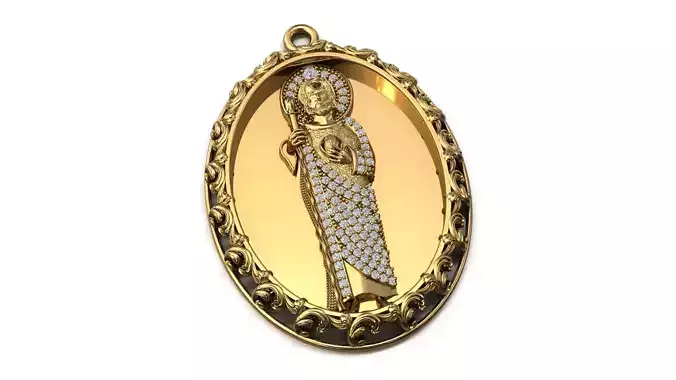 St Jude Pendant Saint Jude Jewelry STL 3DM San Judas Necklace 3D print model