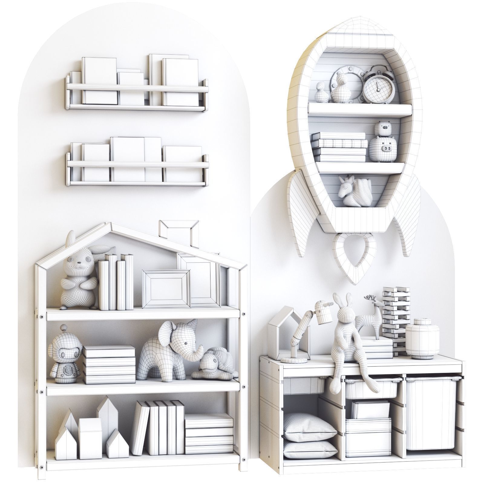 Furniture for nursery 24 3D model_2