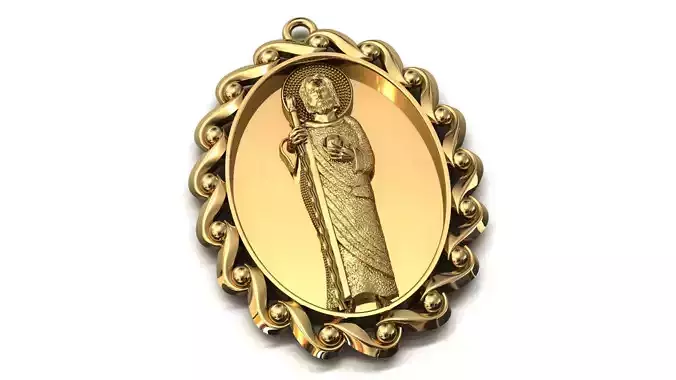 St Jude Pendant Saint Jude Jewelry STL 3DM San Judas Necklace 3D print model