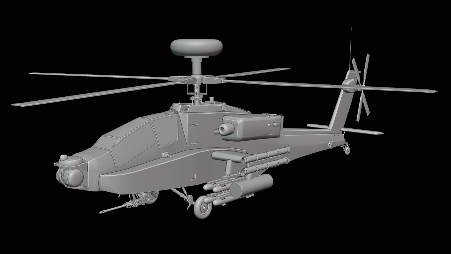 Attack Helicopter- LowPoly Low-poly 3D model_8