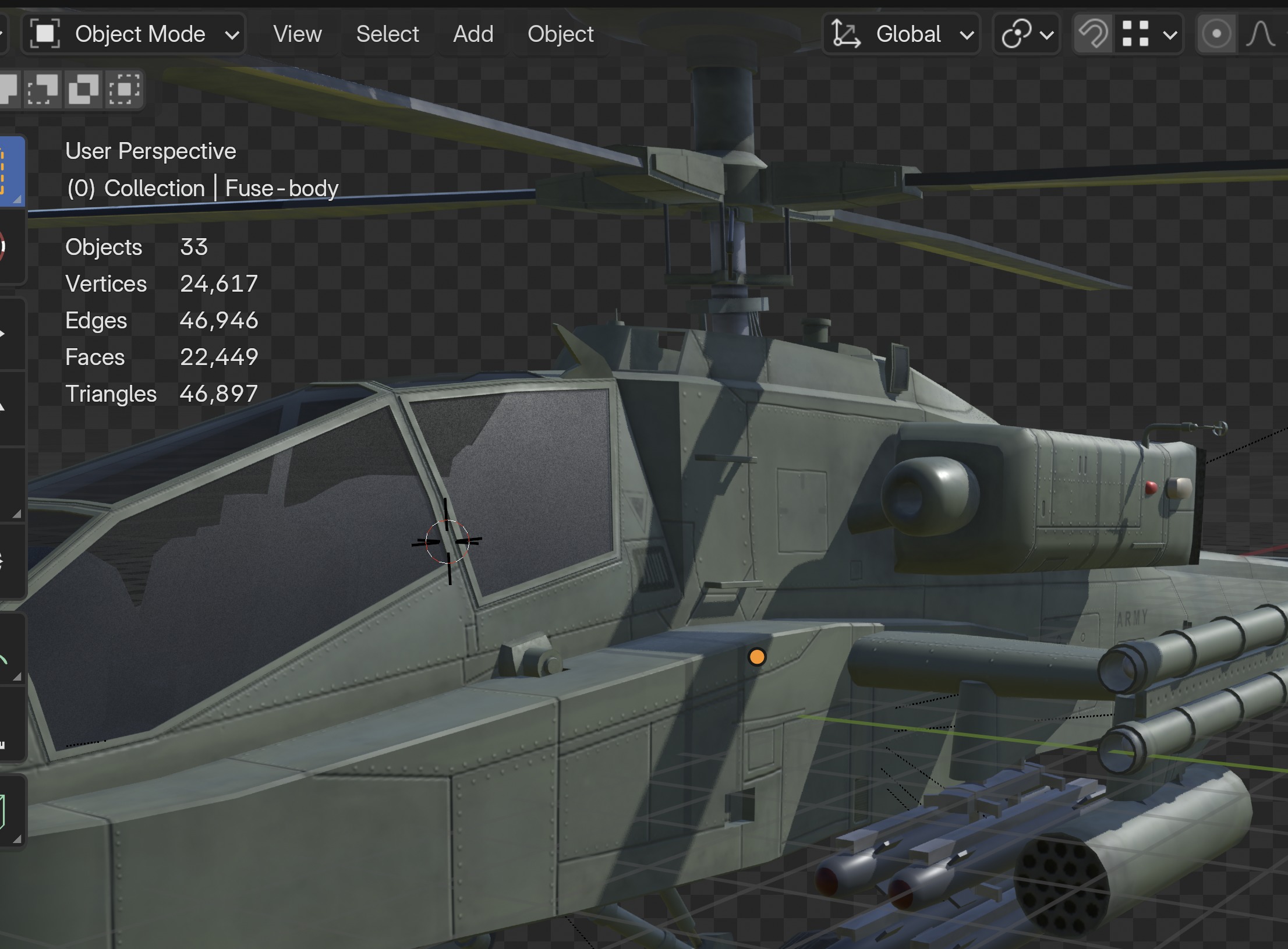 Attack Helicopter- LowPoly Low-poly 3D model_9
