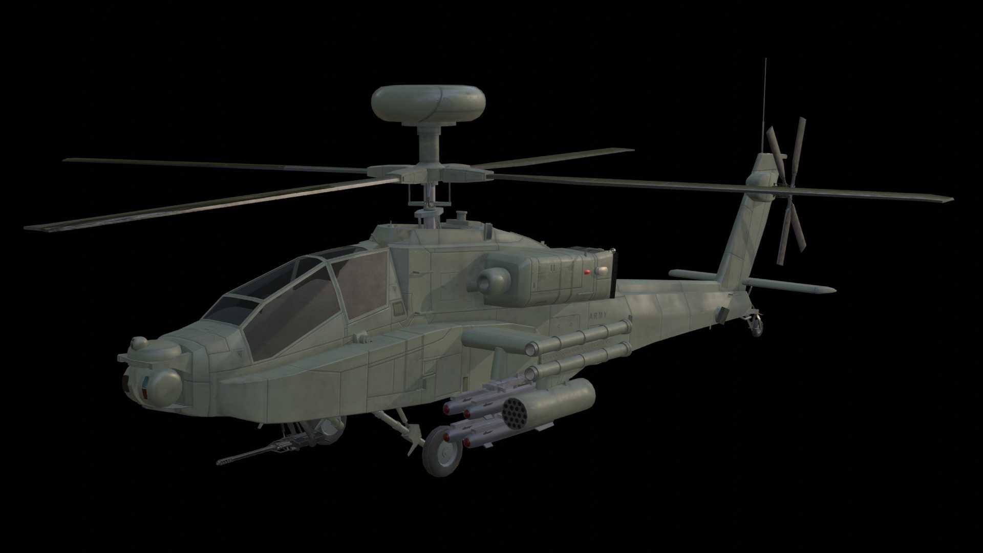 Attack Helicopter- LowPoly Low-poly 3D model_5
