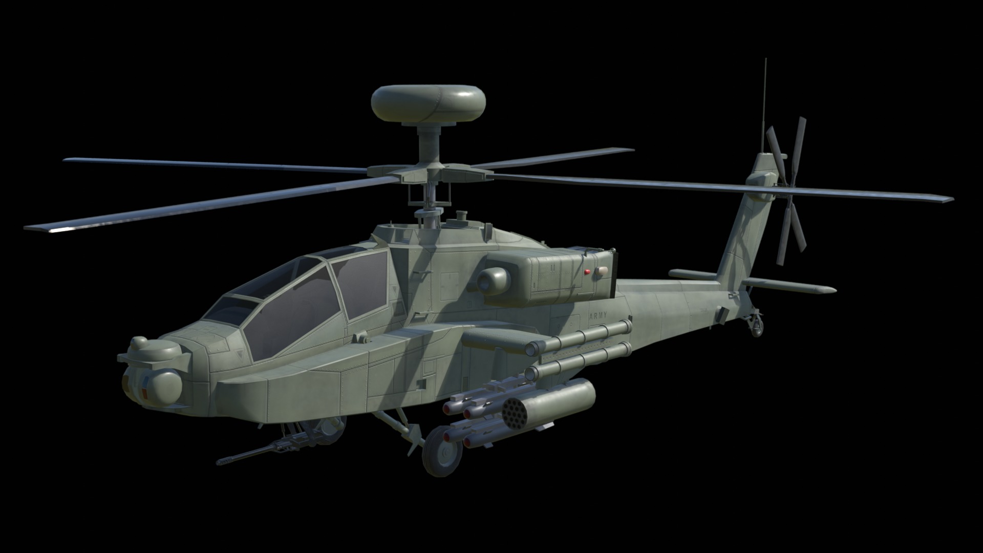 Attack Helicopter- LowPoly Low-poly 3D model_3