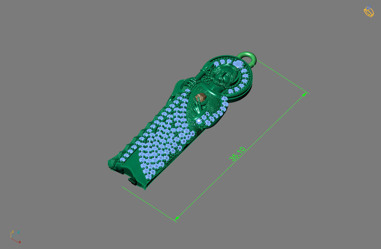 St Jude Pendant Saint Jude Jewelry STL 3DM San Judas Necklace 3D print model_3
