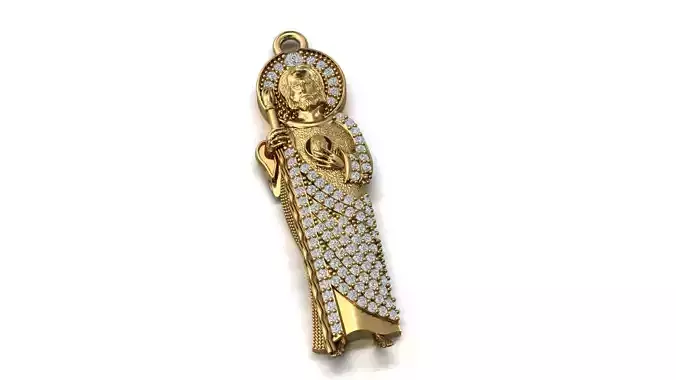 St Jude Pendant Saint Jude Jewelry STL 3DM San Judas Necklace 3D print model