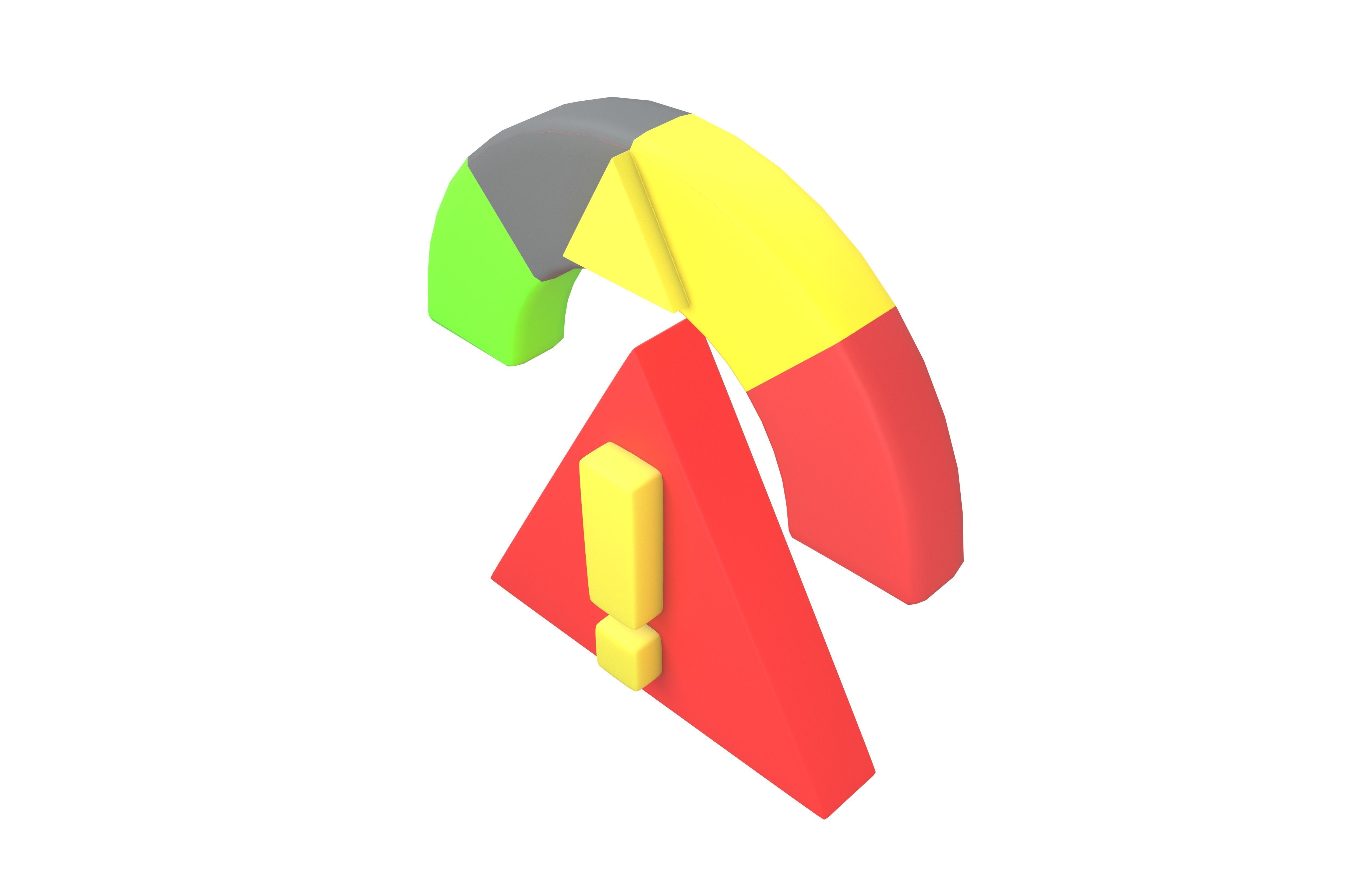 Risk Warning Icon v1 002 Low-poly 3D model_1