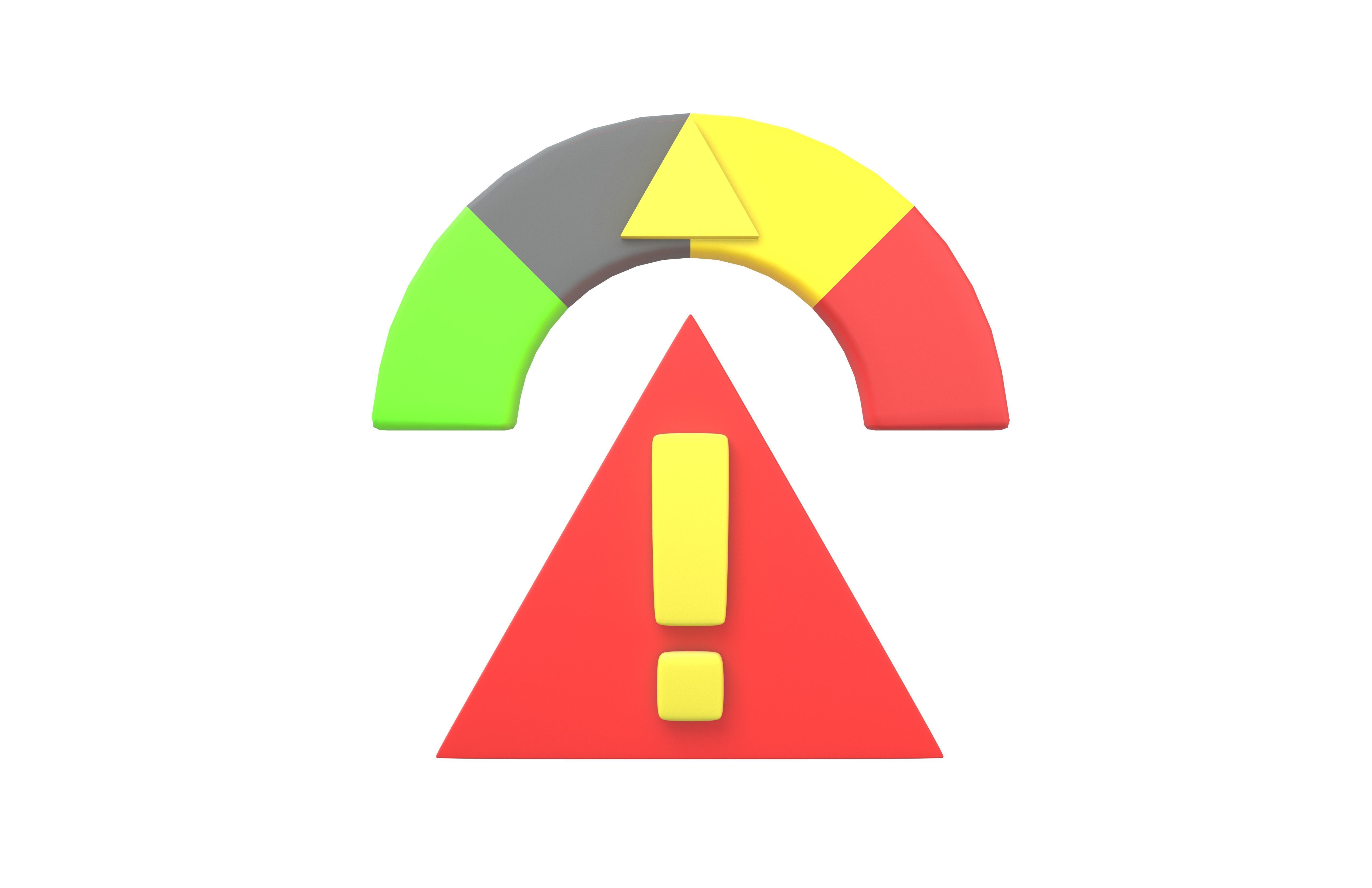 Risk Warning Icon v1 002 Low-poly 3D model_3
