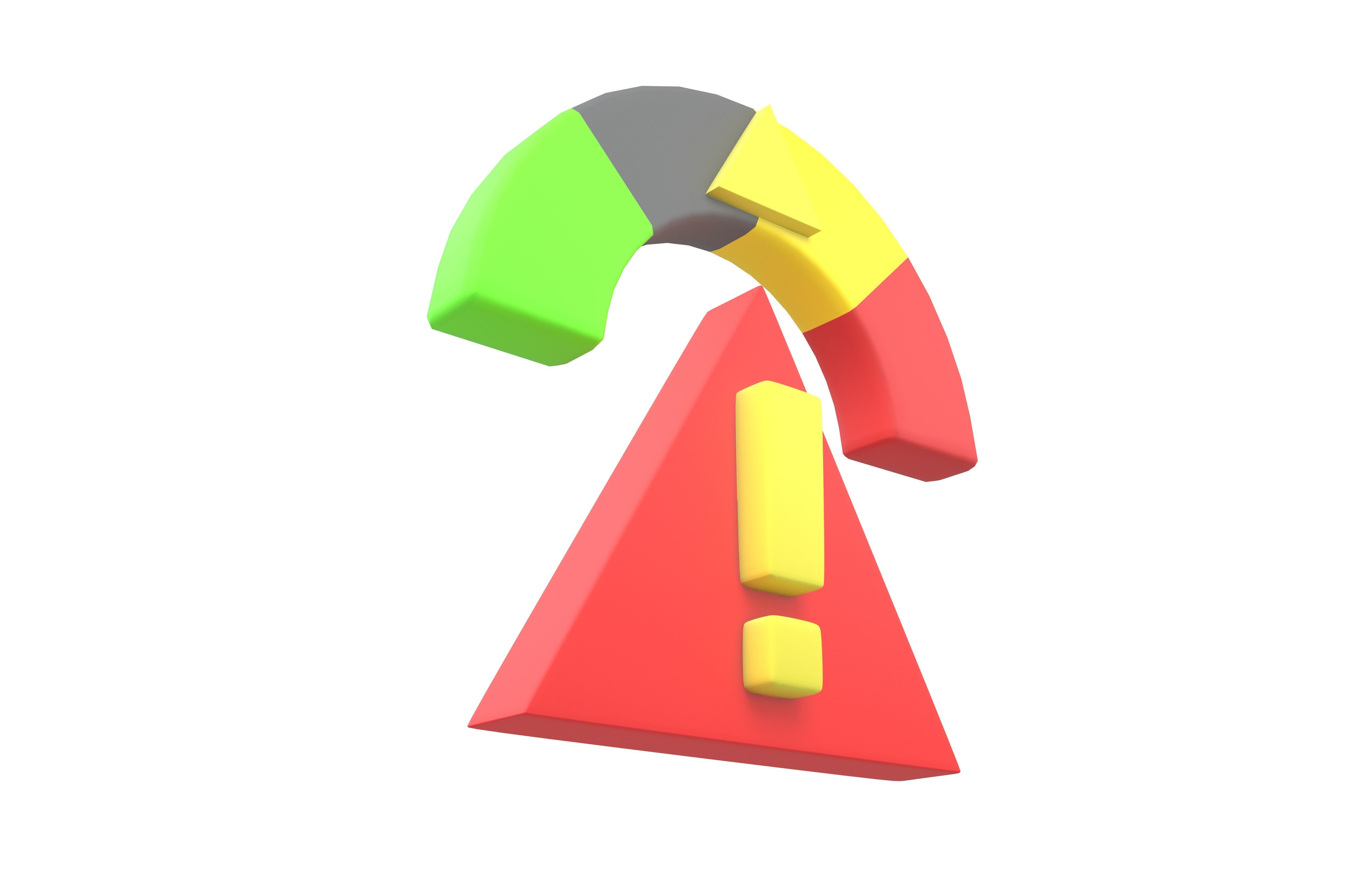Risk Warning Icon v1 002 Low-poly 3D model_2