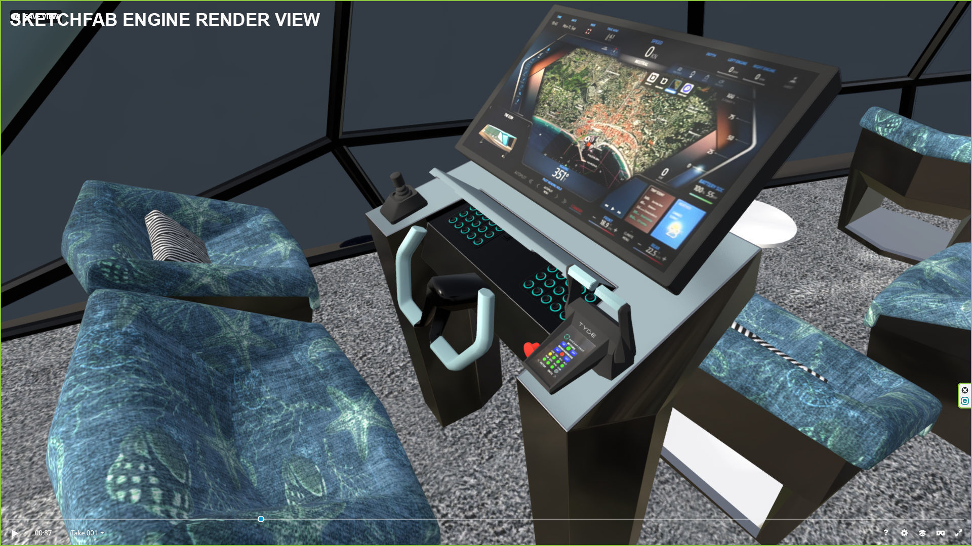 TYDE ICON Electric Yacht Low-poly 3D model_3