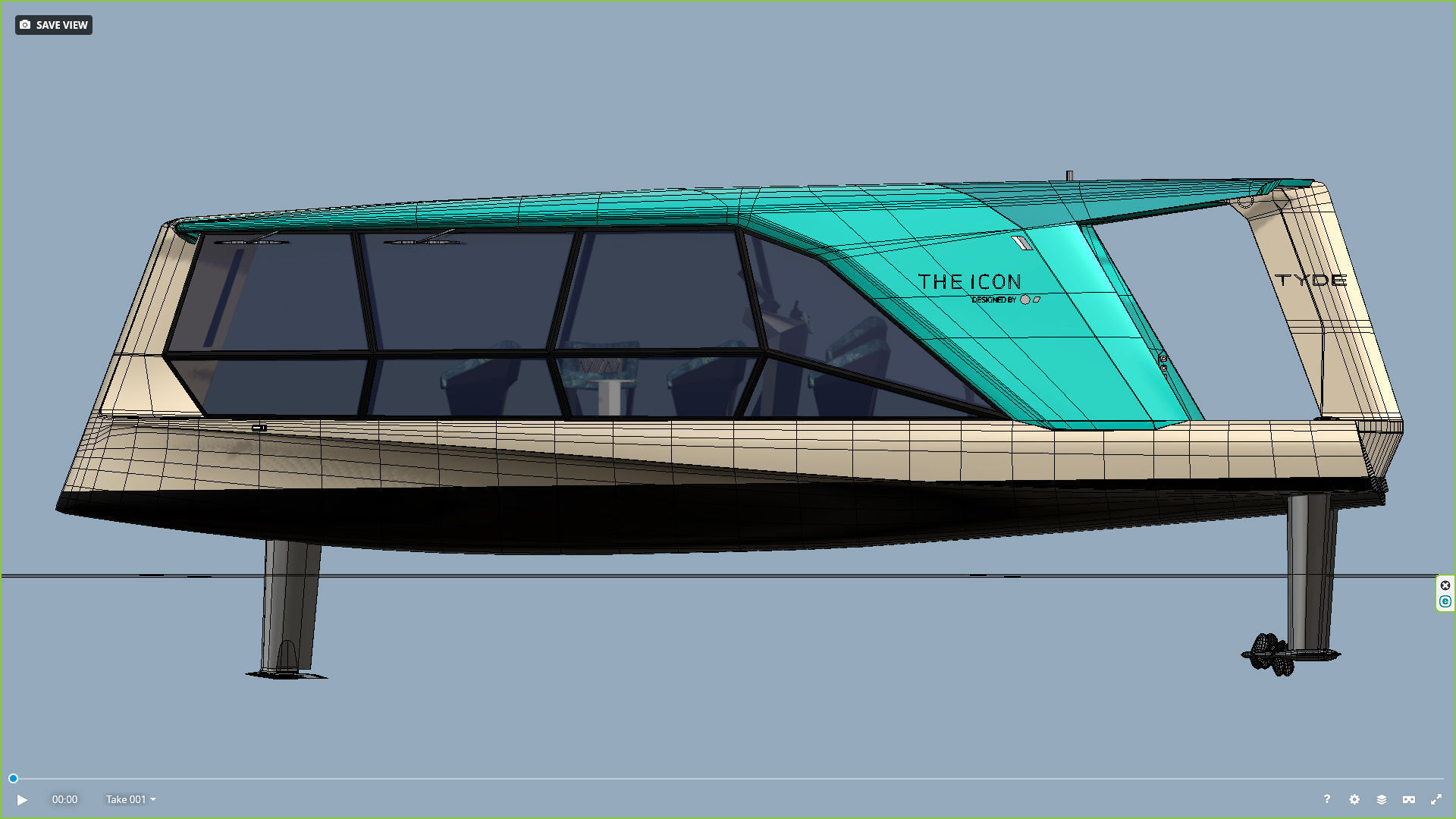 TYDE ICON Electric Yacht Low-poly 3D model_13