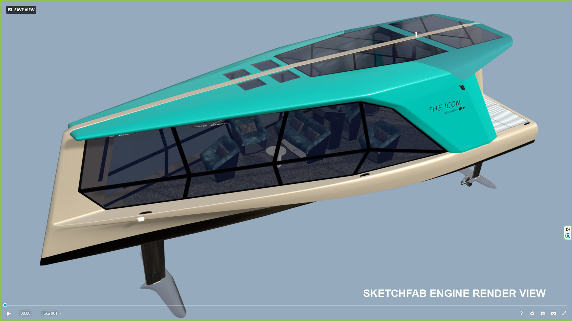 TYDE ICON Electric Yacht Low-poly 3D model_1