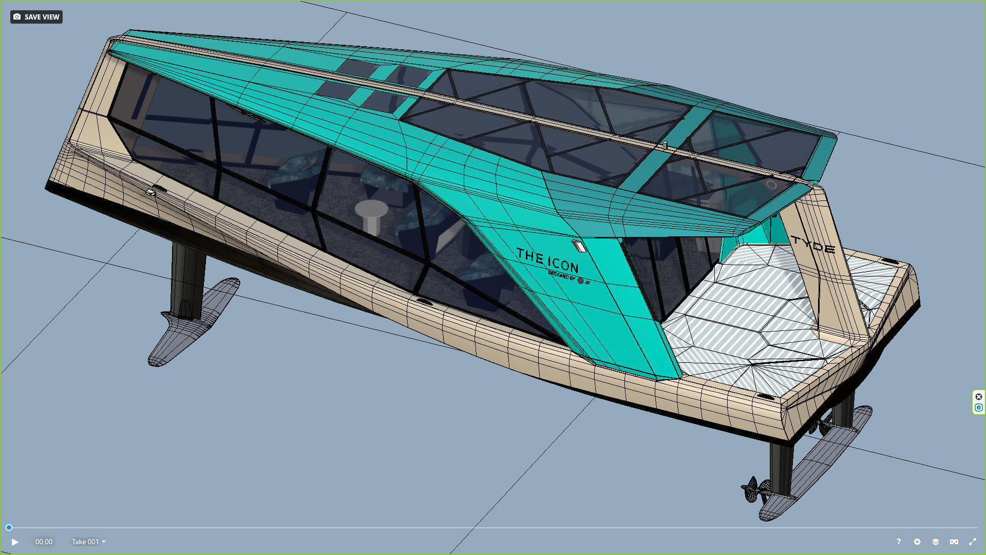 TYDE ICON Electric Yacht Low-poly 3D model_11