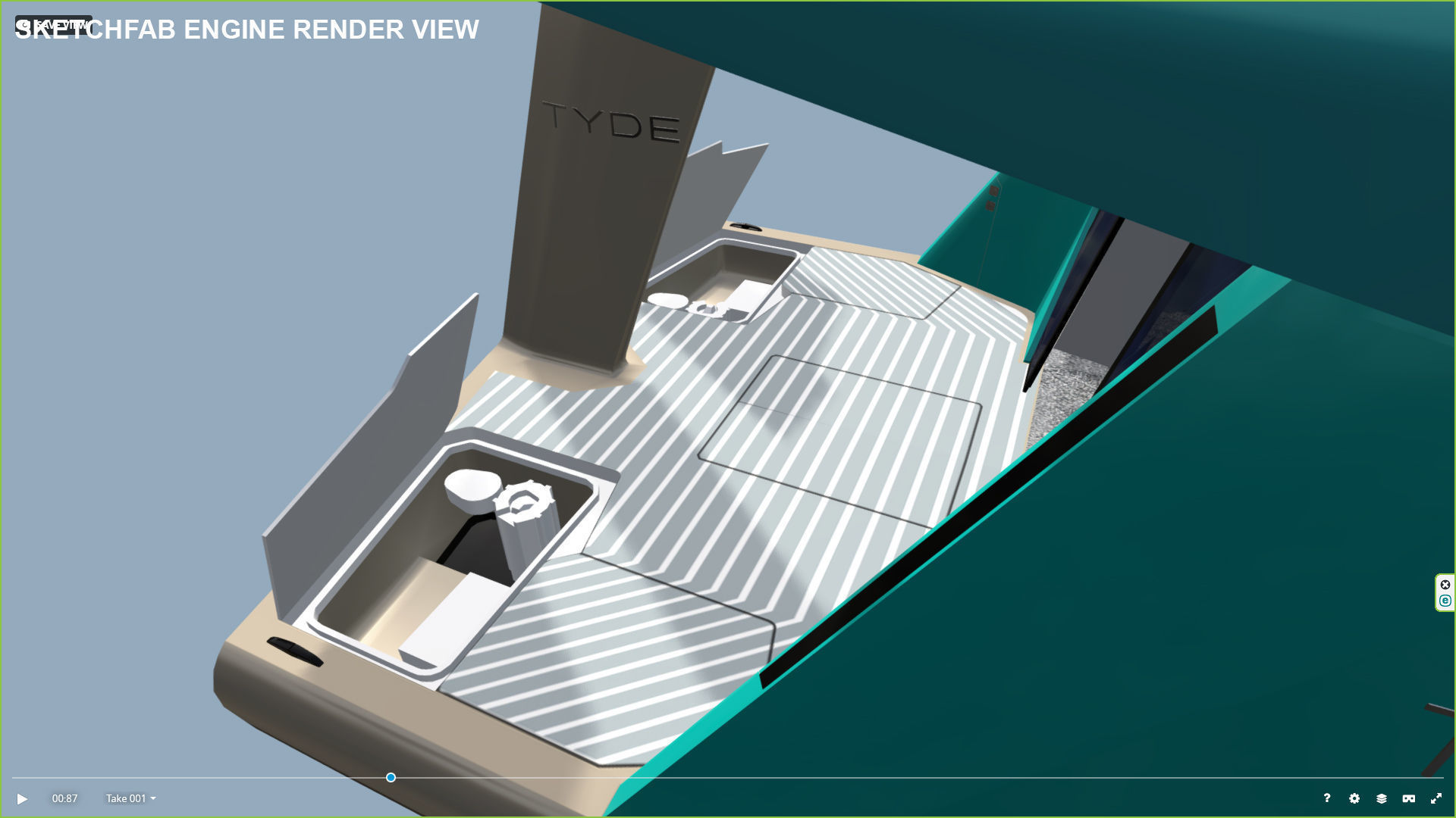 TYDE ICON Electric Yacht Low-poly 3D model_5