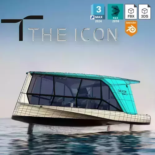 TYDE ICON Electric Yacht Low-poly 3D model