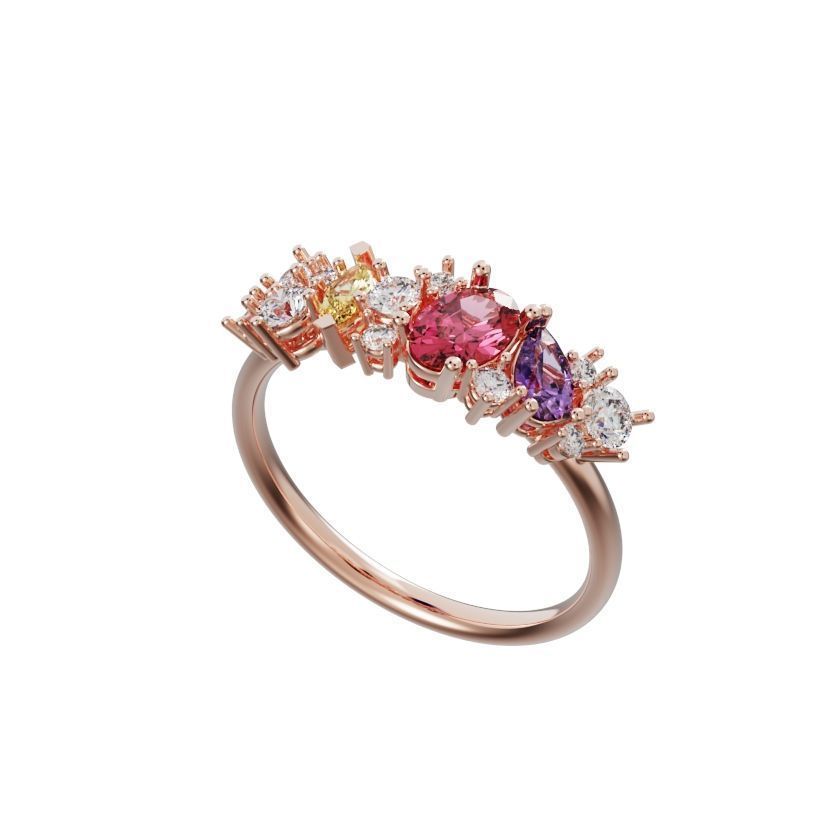 Cluster ring ready for 3d print 3D print model_8