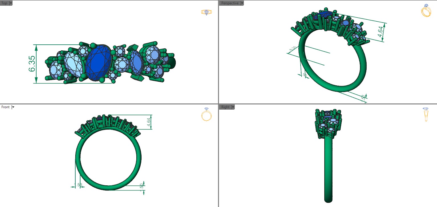 Cluster ring ready for 3d print 3D print model_4