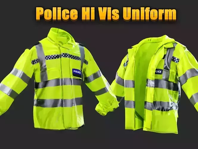 British Police High-Visibility Uniform   Crowd Control Gear Low-poly 3D model