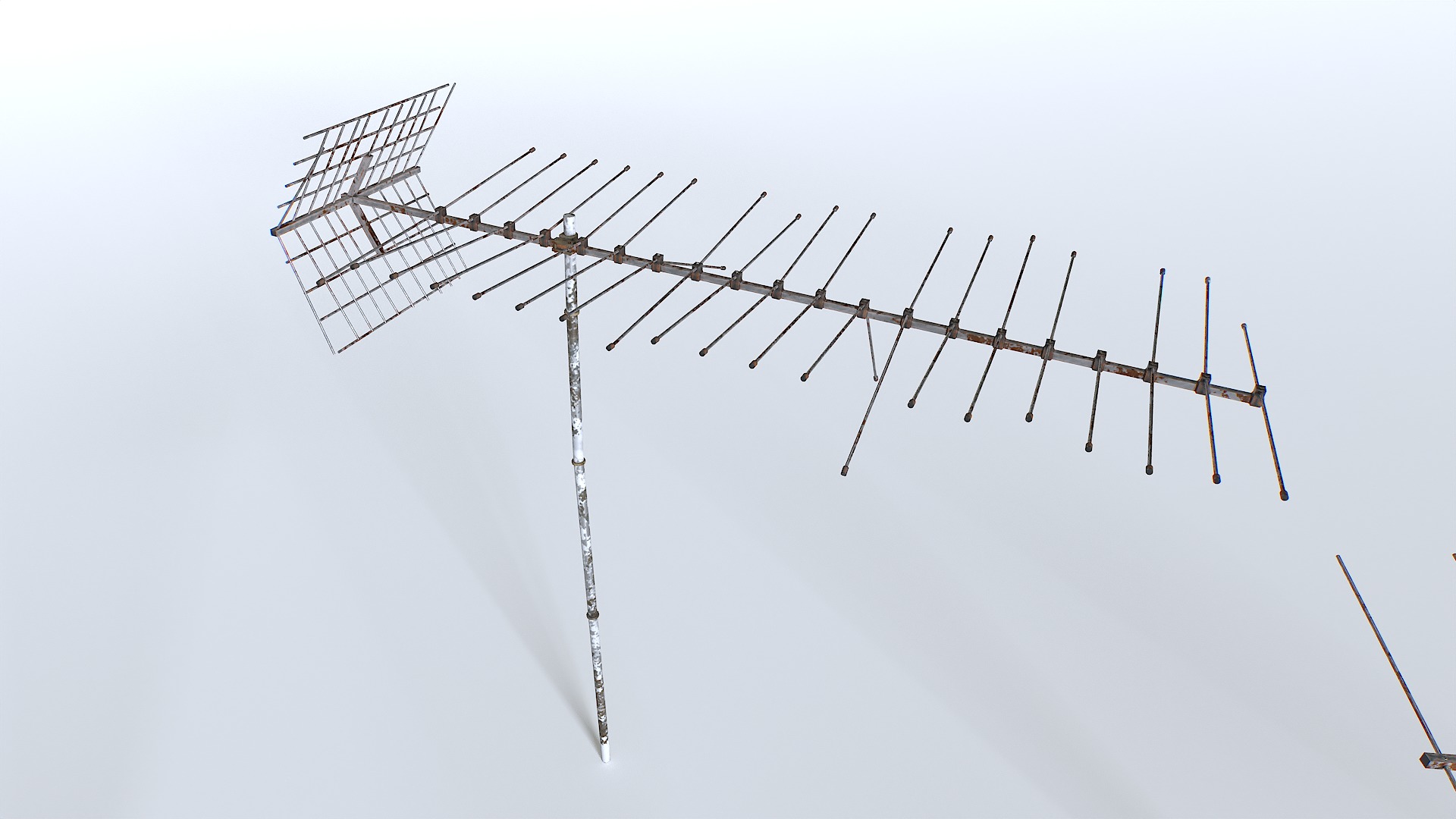 Rusty Old Tv antennas pack Low-poly 3D model_6