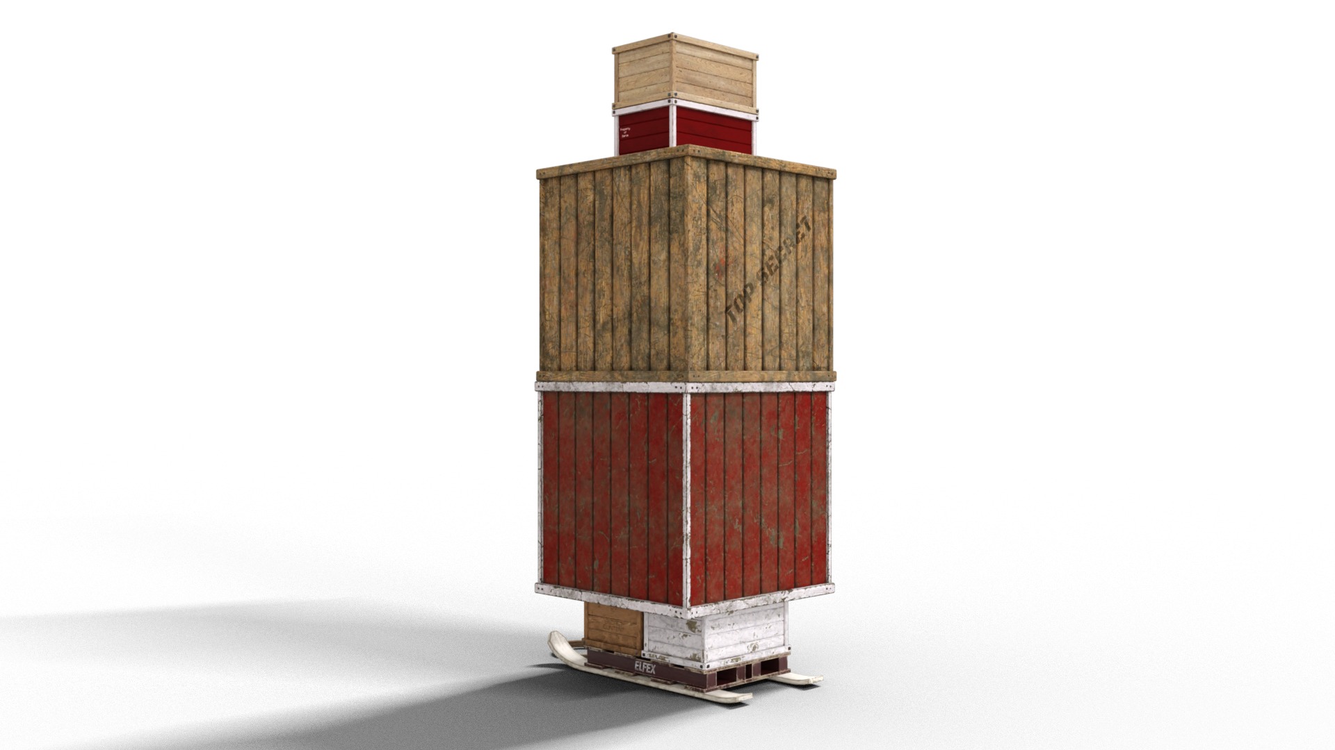 Crate for Christmas Low-poly 3D model_5