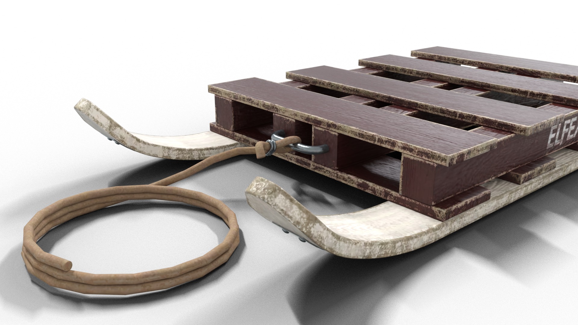 Crate for Christmas Low-poly 3D model_3