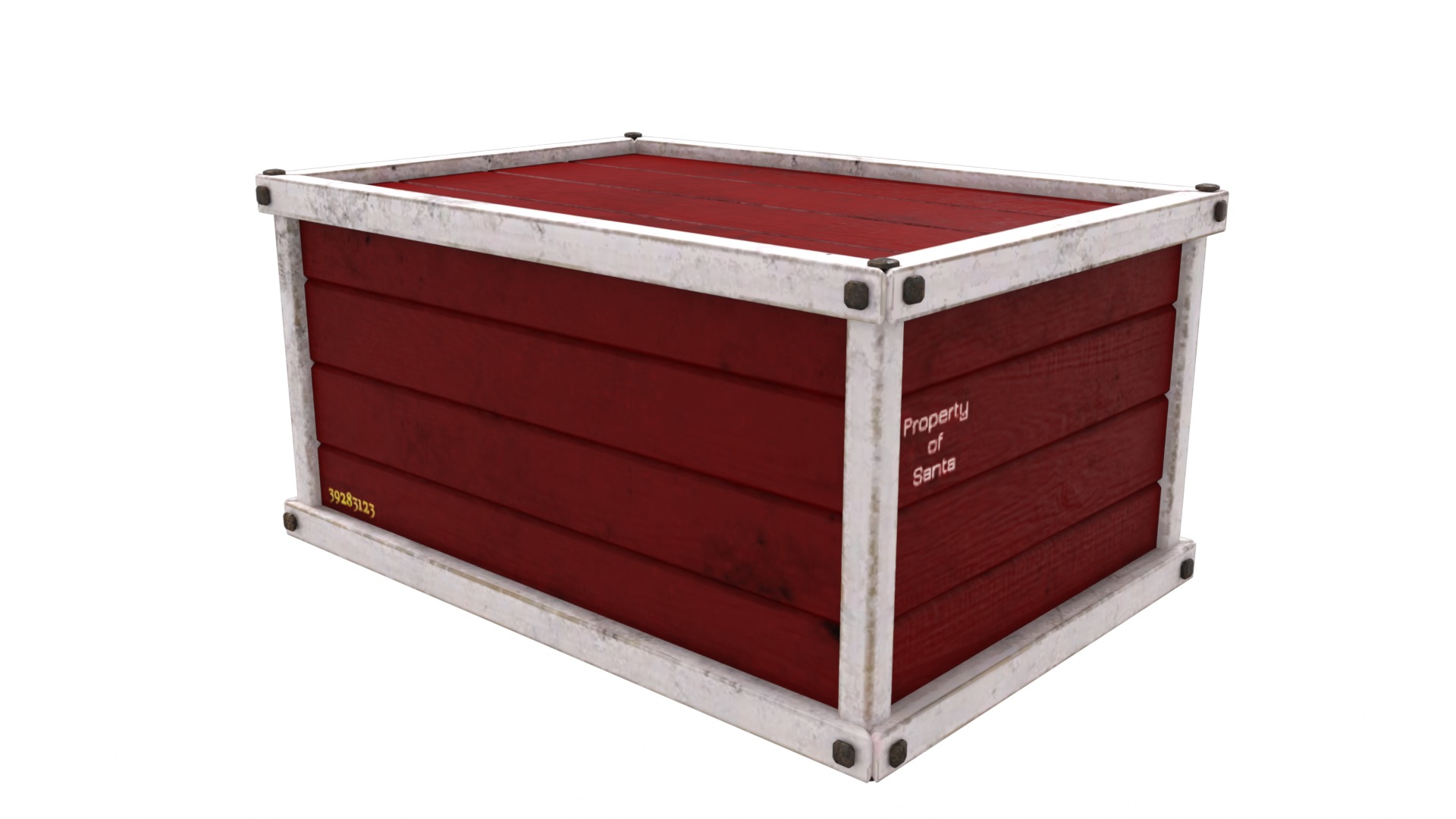 Crate for Christmas Low-poly 3D model_9