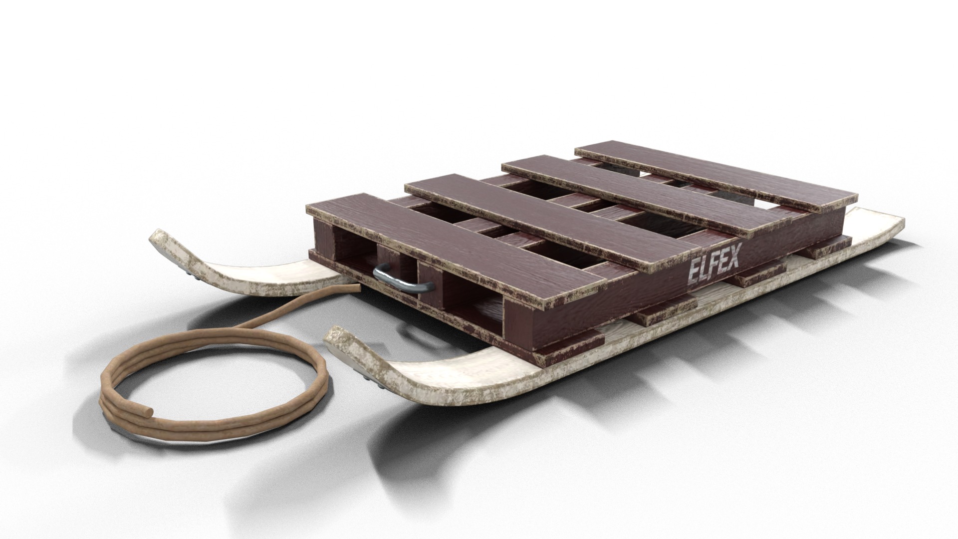 Crate for Christmas Low-poly 3D model_2