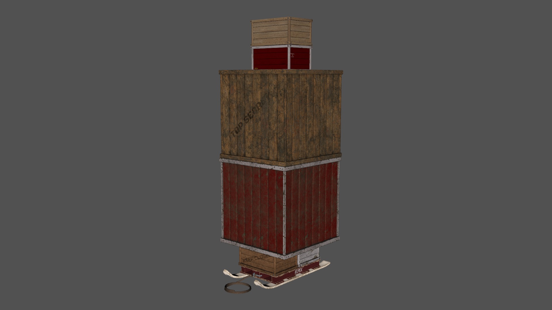 Crate for Christmas Low-poly 3D model_18