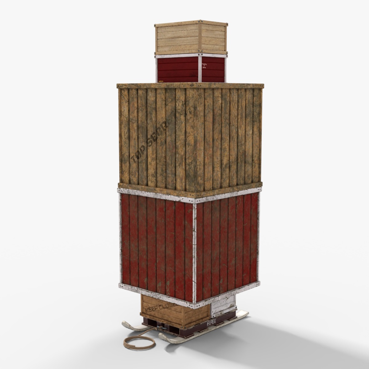 Crate for Christmas Low-poly 3D model_13