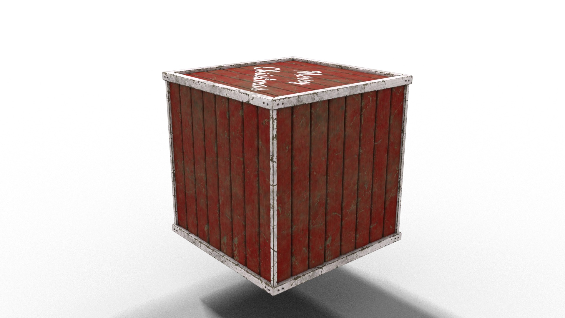 Crate for Christmas Low-poly 3D model_7