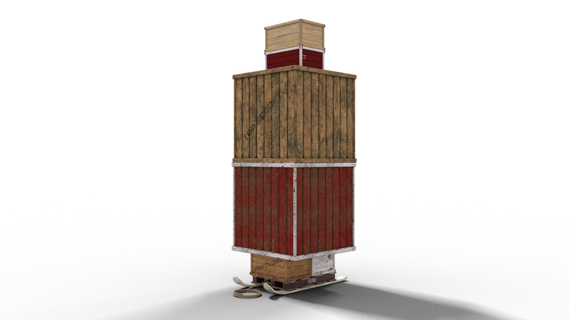 Crate for Christmas Low-poly 3D model_6